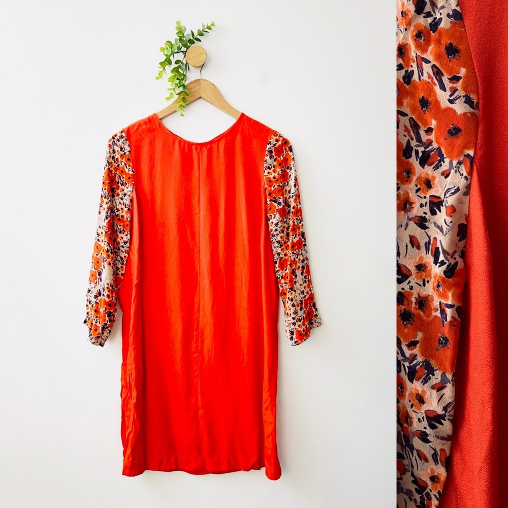 Club Monaco NWT Silk Blend Poppy Red Jay Shift Dress